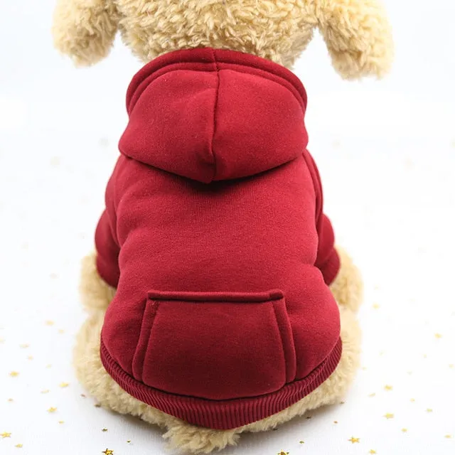 Autumn and winter warm pocket sweater dog hoodies two feet sports pet clothes dog coat for winter