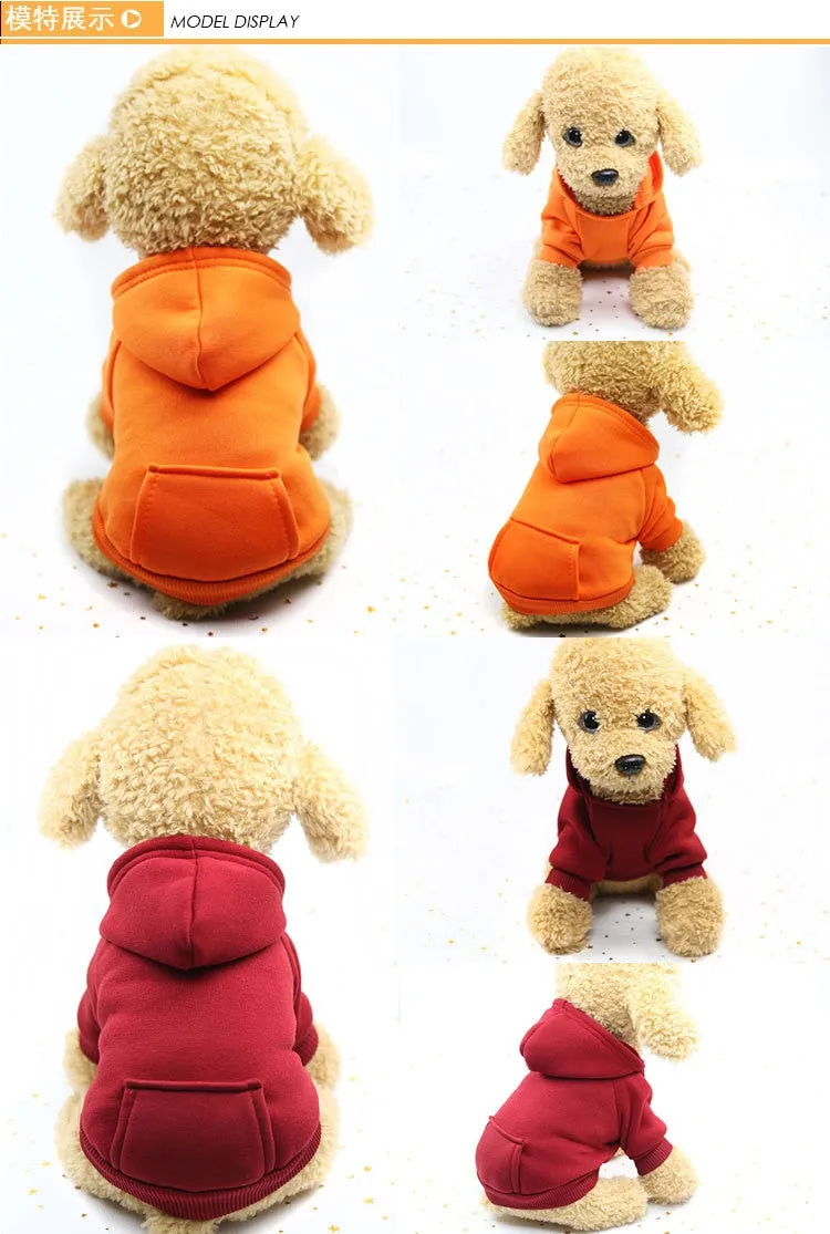 Autumn and winter warm pocket sweater dog hoodies two feet sports pet clothes dog coat for winter