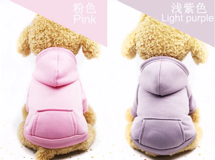 Autumn and winter warm pocket sweater dog hoodies two feet sports pet clothes dog coat for winter