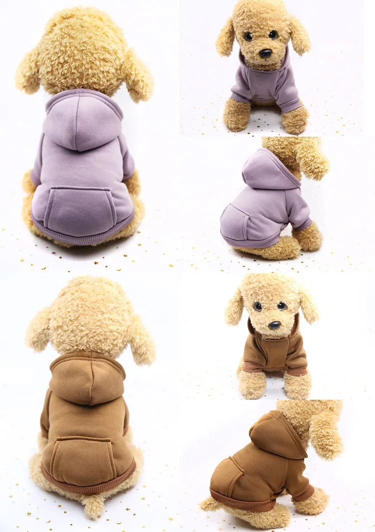 Autumn and winter warm pocket sweater dog hoodies two feet sports pet clothes dog coat for winter