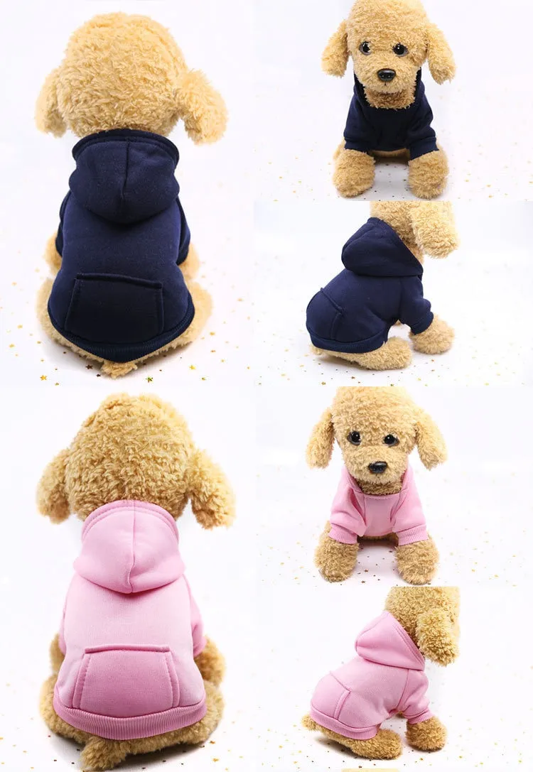 Autumn and winter warm pocket sweater dog hoodies two feet sports pet clothes dog coat for winter