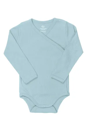 BABY RIB JERSEY BODY CROSSOVER W. LONGSLEEVE - LT. BLUE