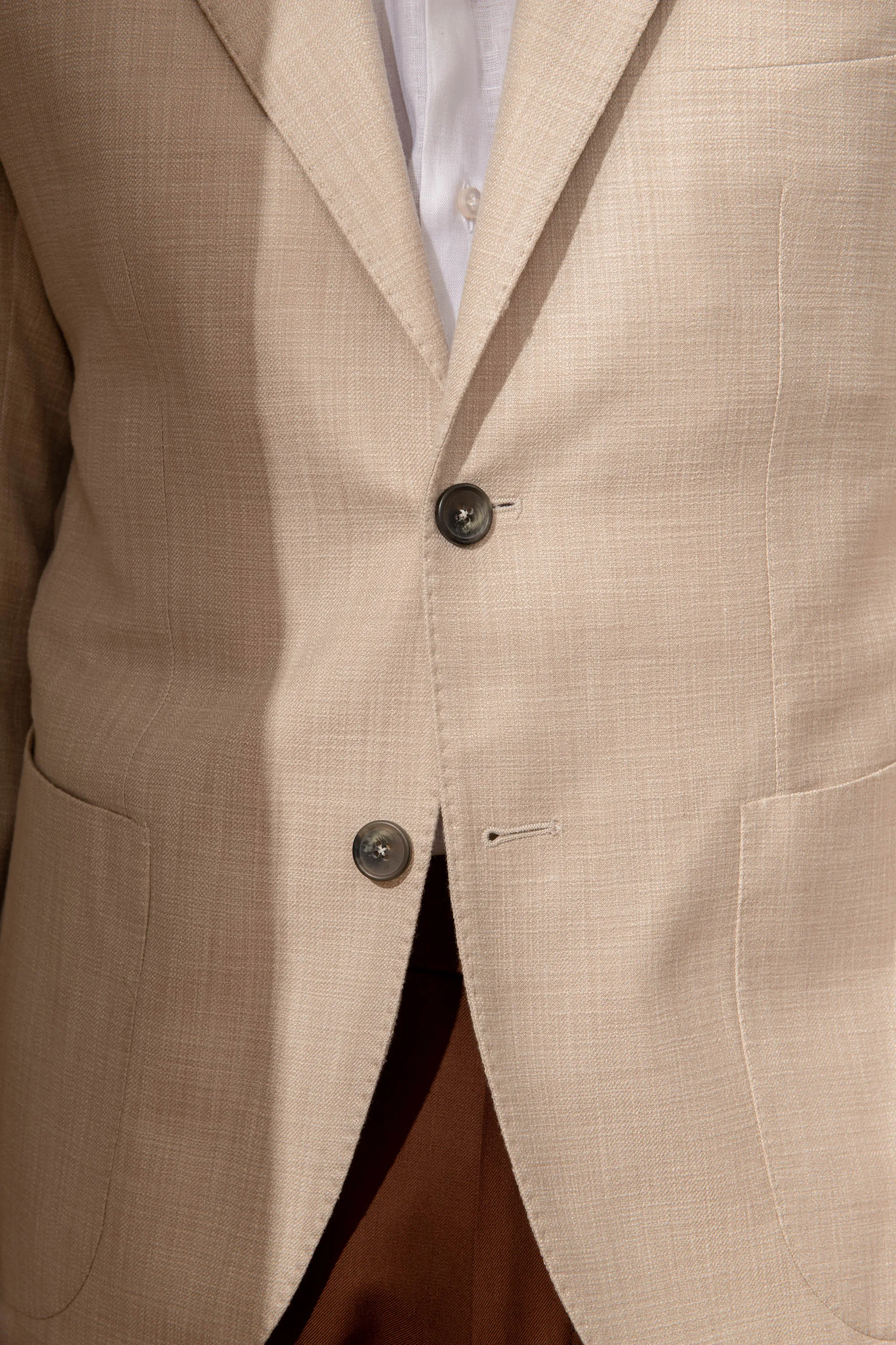 Beige jacket in Loro piana cotton and silk - Made in Italy