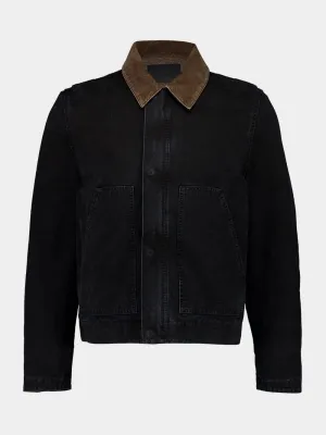 Black Cotton Canvas Work Jacket