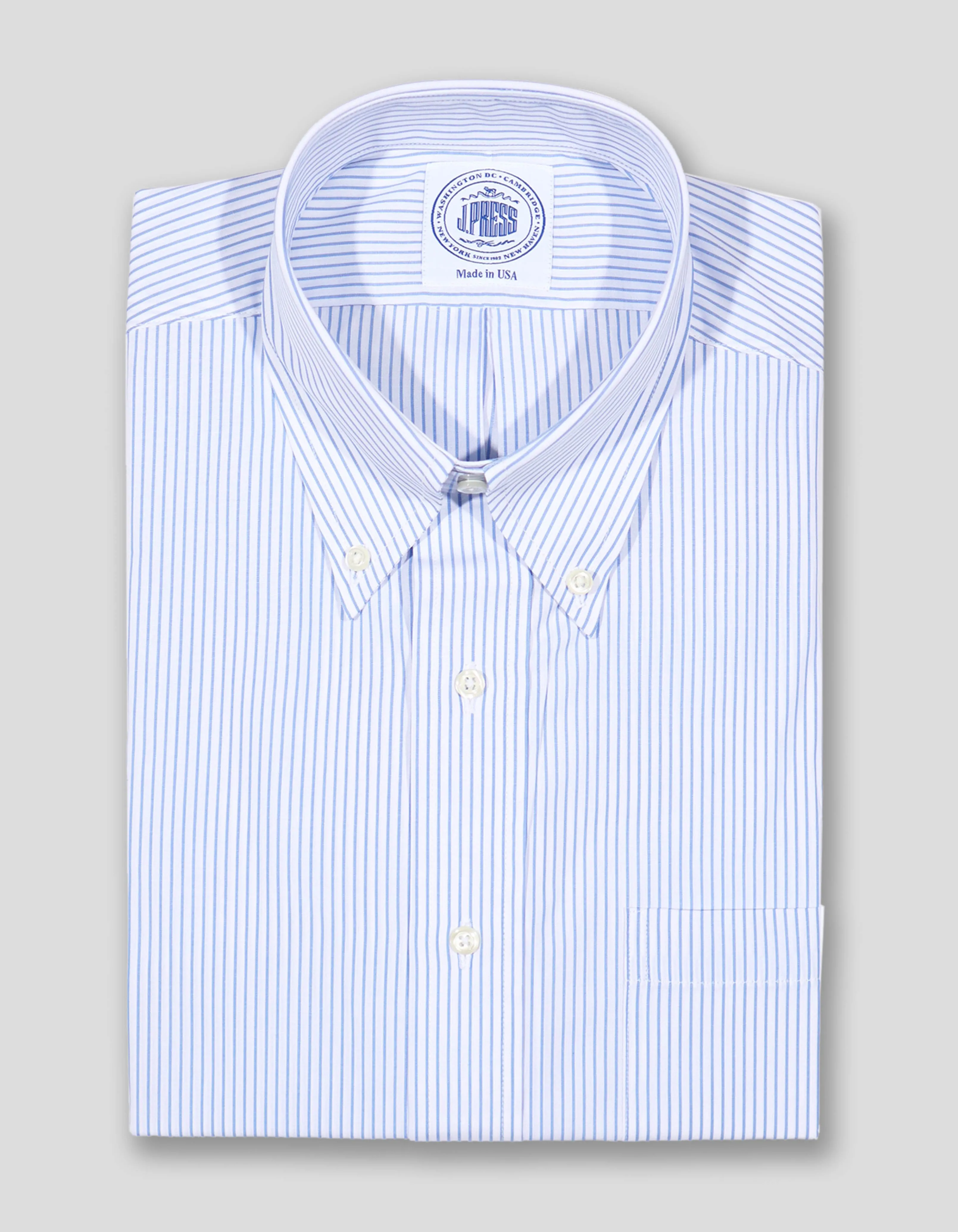 BLUE UNIVERSITY STRIPE DRESS SHIRT