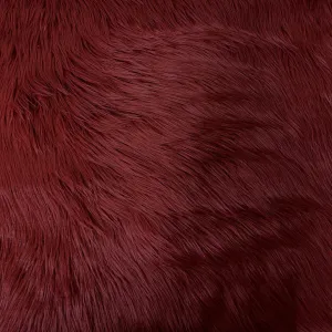 Burgundy Luxury Long Pile Shaggy Faux Fur Fabric