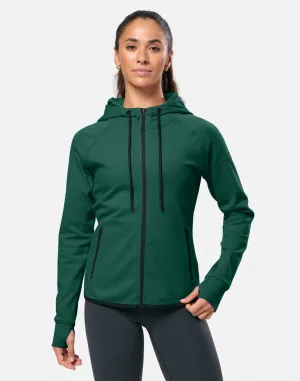 Chill Patch Zip Hoodie in Willow Green