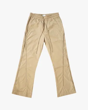 EPTM NYLON ZIP FLARED PANTS - TAN