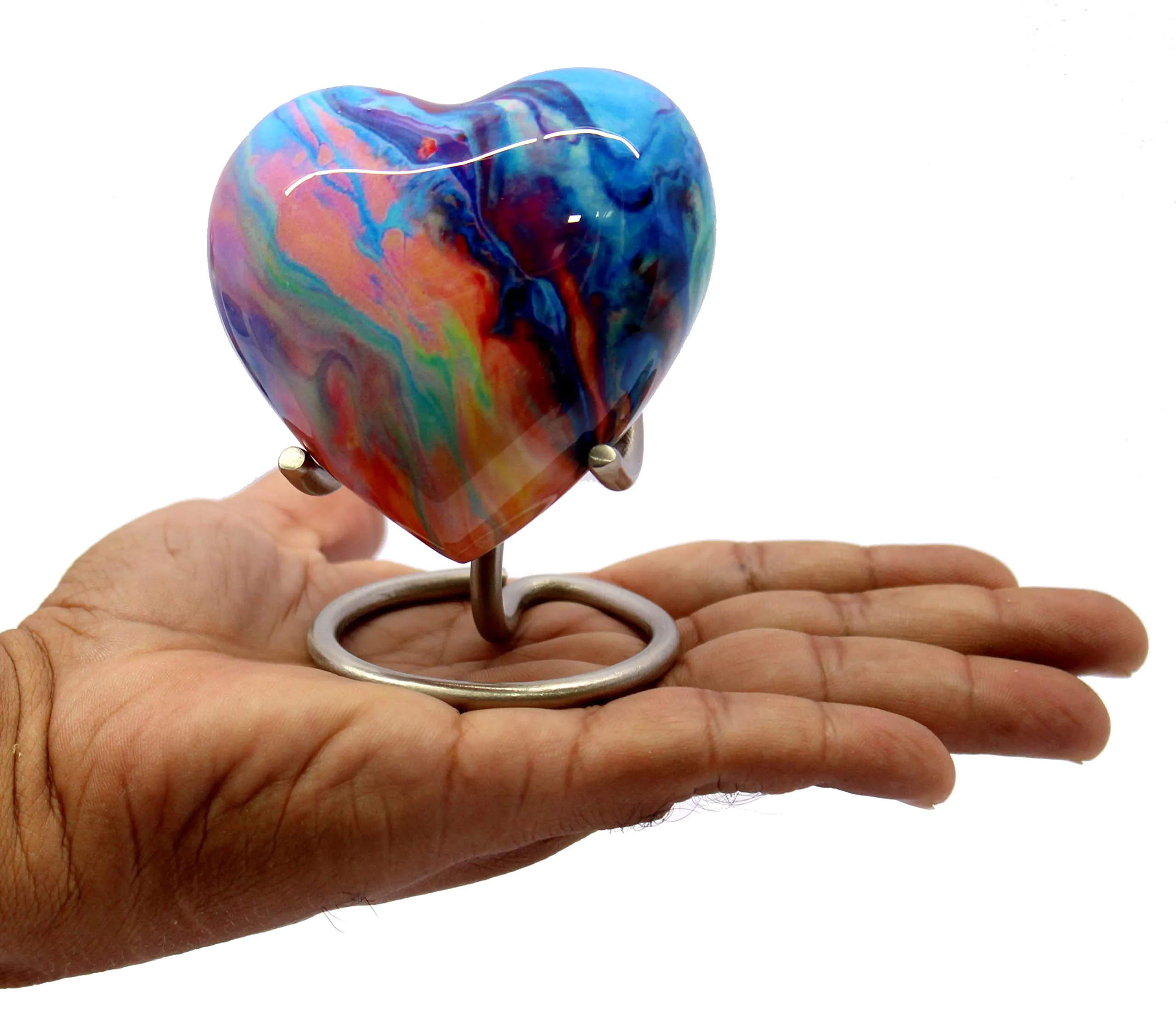 Esplanade Metal Mini Cremation Urn Heartshaped Memorial Pot Multicolor 275