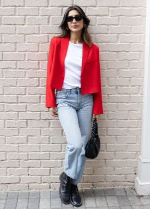 French Harry Connection Cropped Blazer-Scarlet ***FINAL SALE***