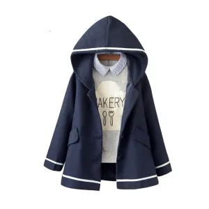 Loose Student Preppy Style Hooded Jacket