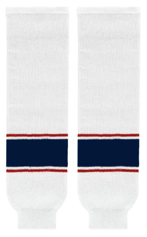 Modelline Columbus Blue Jackets Away White Knit Ice Hockey Socks