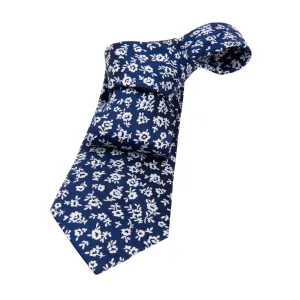 Roxbury Floral Silk Tie, Blue / Silver