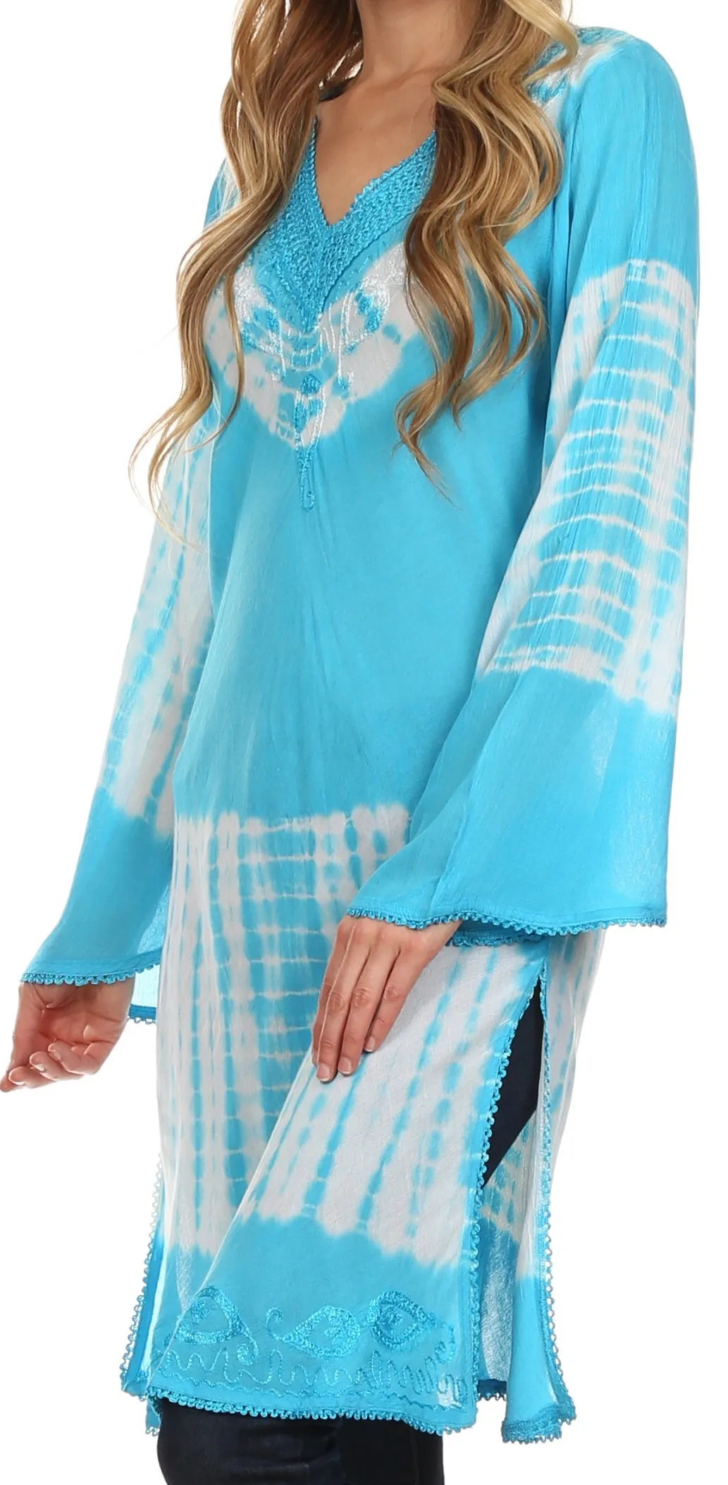 Sakkas Aaheli Tie-Dye Tunic Top / Blouse / Cover Up