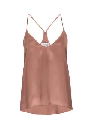 Silk Charmeuse Tank: Apricot