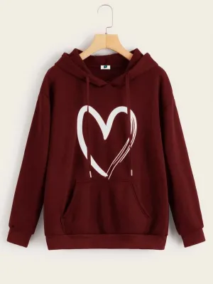 SXV  'BIG HEART’ Printed Cool Aesthetic Sweatshirt Hoodie