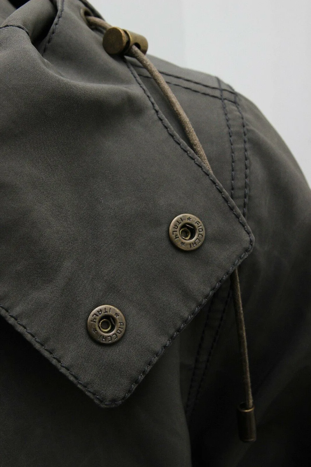 Waxed Silk Khaki Green Fishtail Parka Jacket