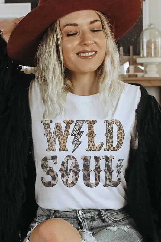 WILD SOUL LEOPARD GRAPHIC TEE PLUS SIZE