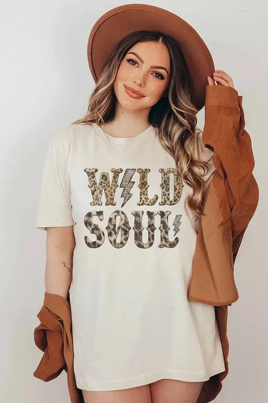 WILD SOUL LEOPARD GRAPHIC TEE PLUS SIZE