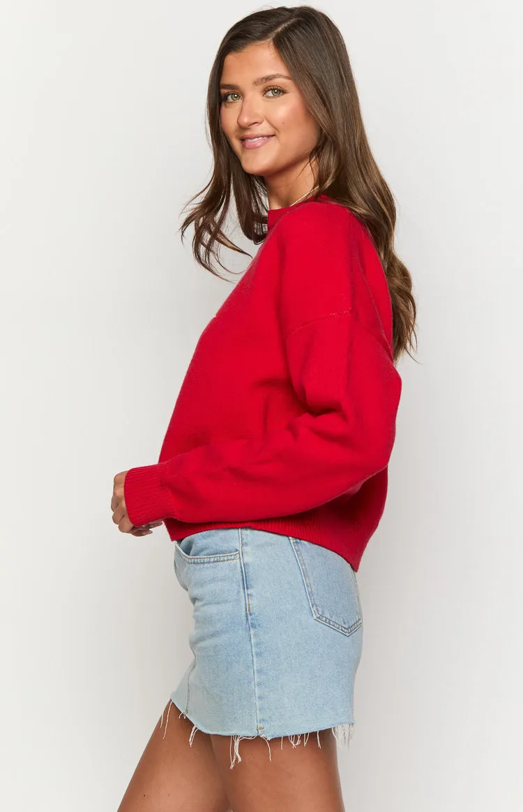 Zami Red Bow Sweater