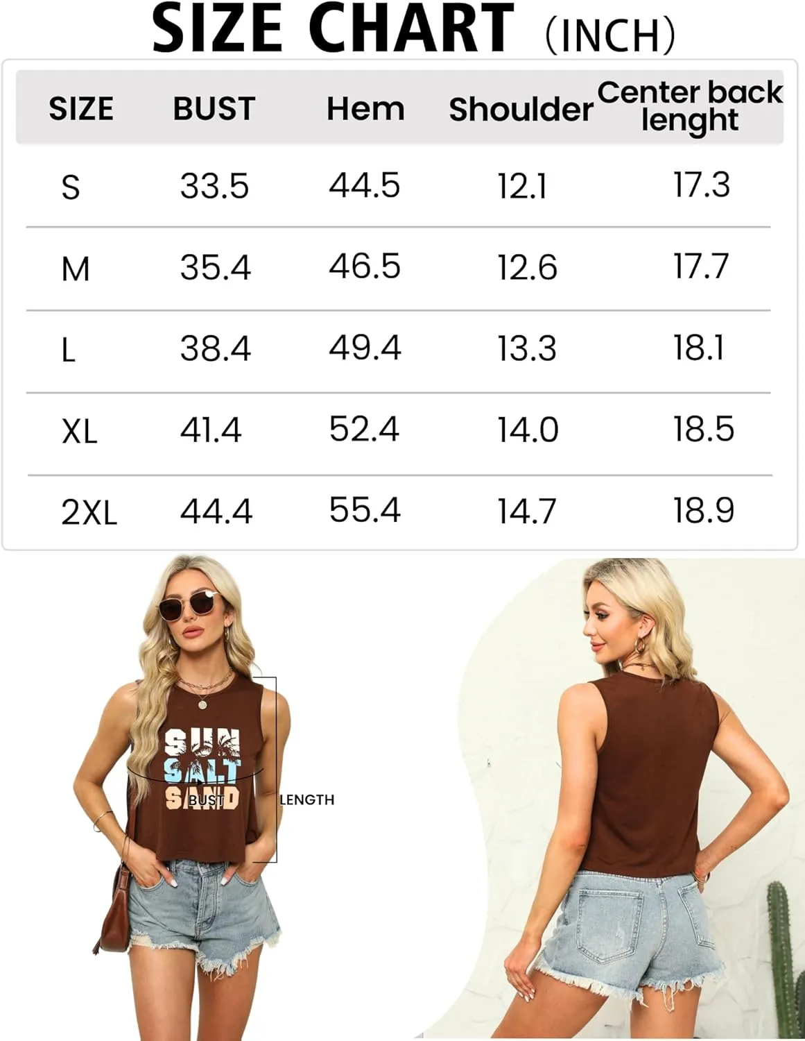 Zeagoo Women's Summer Crop Tank Tops 2024 Casual Crewneck Cropped Tops Graphic Loose Fit Sleeveless Shirts